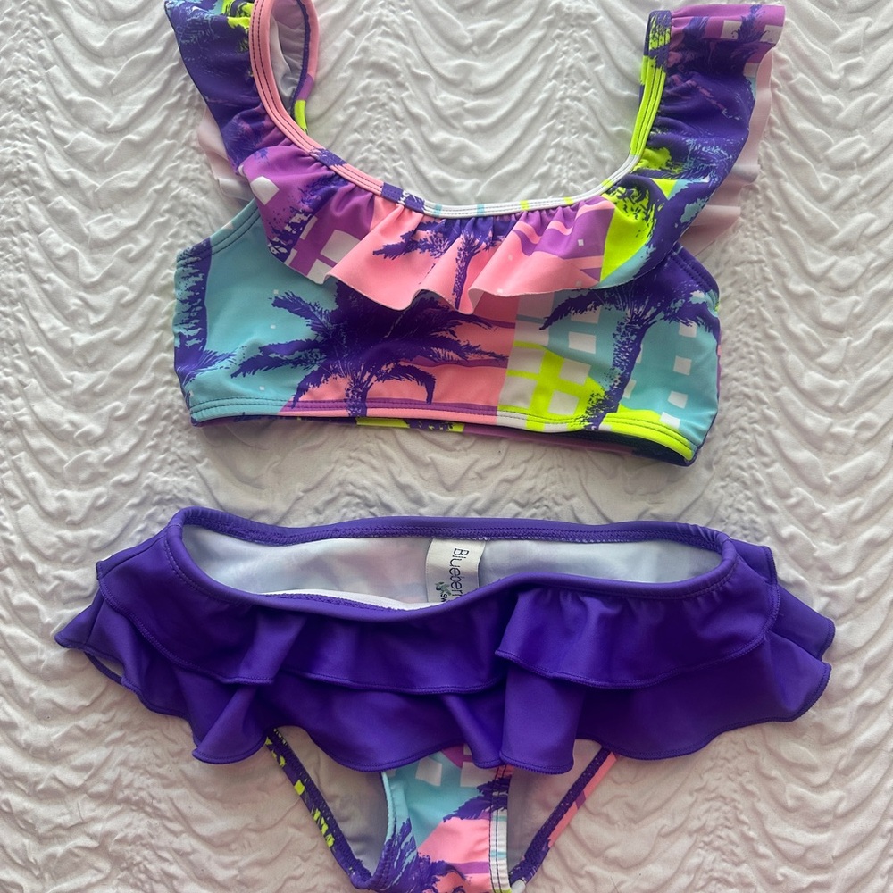 Colorful Ruffle Bikini Set BLUEBERRY BAY